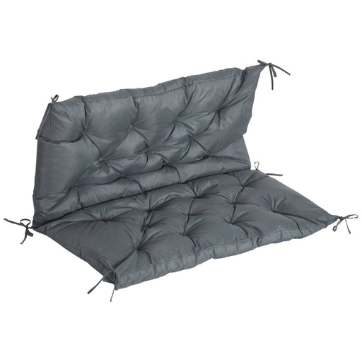 2 Seater Cushion with Ties 98L x 100W cm - Dark Grey - Outsunny - Green4Life