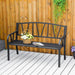 2-Seater Garden Bench Solid Metal - Black - Outsunny - Green4Life