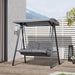 2 Seater Garden Swing Bench with Adjustable Tilting Canopy - Grey - Outsunny - Green4Life