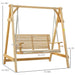 2 Seater Larch Wooden Swing - Outsunny - Green4Life