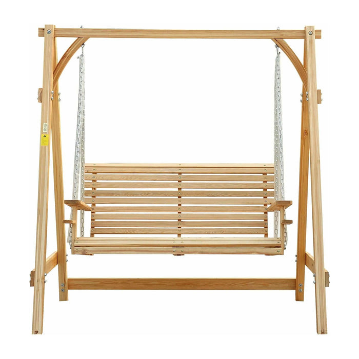 2 Seater Larch Wooden Swing - Outsunny - Green4Life