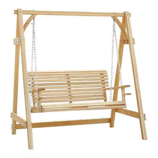 2 Seater Larch Wooden Swing - Outsunny - Green4Life