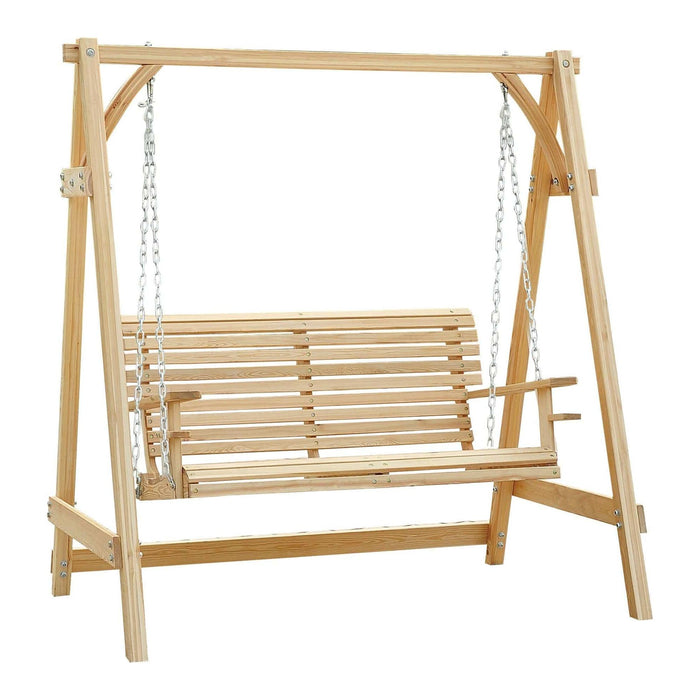 2 Seater Larch Wooden Swing - Outsunny - Green4Life