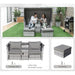 2-Seater Outdoor Rattan Daybed Sofa Set with Canopy - Grey - Outsunny - Green4Life