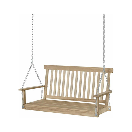 2-Seater Outdoor Wooden Chair with Hanging Chain - Fir Wood - Outsunny - Green4Life