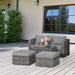 2 Seater Rattan Garden Furniture Lounge Set with Tall Glass-Top Table - Mixed Grey - Outsunny - Green4Life