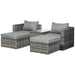 2 Seater Rattan Garden Furniture Lounge Set with Tall Glass-Top Table - Mixed Grey - Outsunny - Green4Life