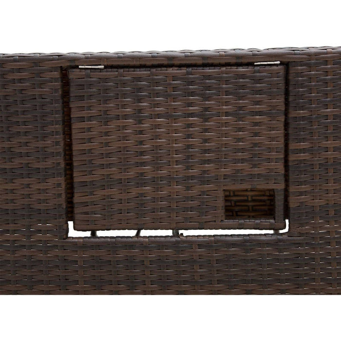 2-Seater Rattan Sun Lounger Daybed - Brown - Outsunny - Green4Life