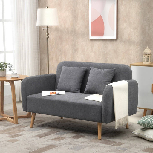 2-Seater Sofa with Rubberwood Legs - Grey - Green4Life