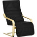 Wooden Lounging Chair with Removable Cushion & Adjustable Footrest - Black - Green4Life