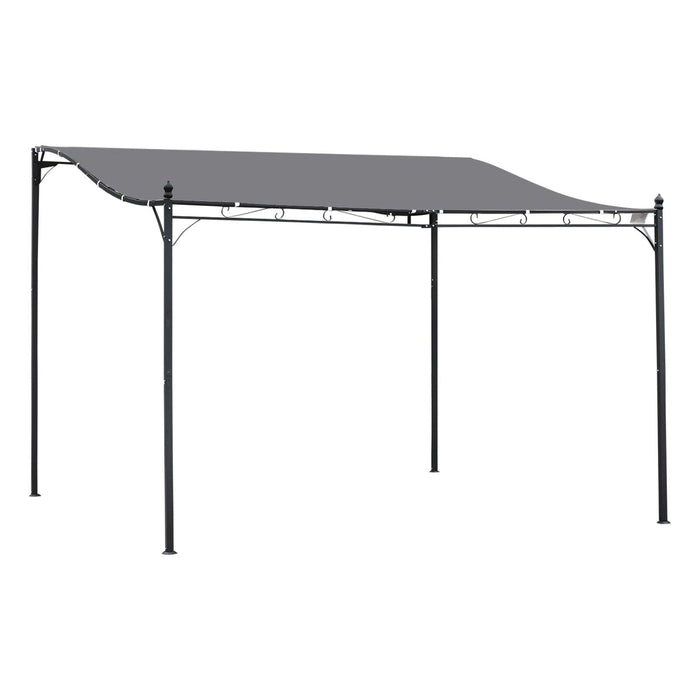 Outsunny 4x3m Metal Pergola with Grey Canopy - Green4Life