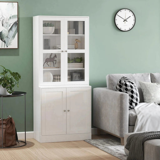 Modern Bookcase with Adjustable Shelves & Storage Cabinet - White - Green4Life