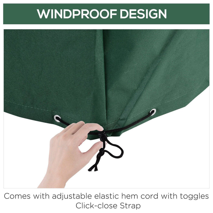 245L x 165W x 55Hcm Protective Furniture Cover UV Resistant and Waterproof - Green - Outsunny - Green4Life