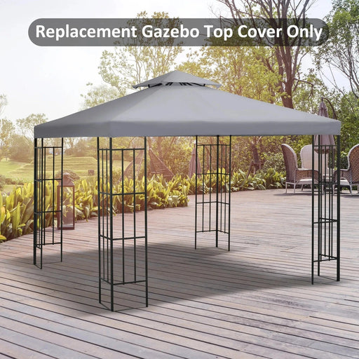Outsunny 3x3m Gazebo Topper - Deluxe Canopy Replacement (Top Section Only) - Light Grey - Green4Life