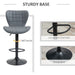 Set of 2 Adjustable Swivel Bar Chairs with PU Leather, Backrest & Footrest - Grey - Green4Life