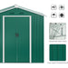 Outsunny 6.5ft x 3.5ft Metal Garden Storage Shed with Double Sliding Doors and 4 Vents - Green - Green4Life