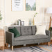 3-Seater Sofa with Button-Tufted Fabric Upholstery & Hidden Storage - Grey - Green4Life