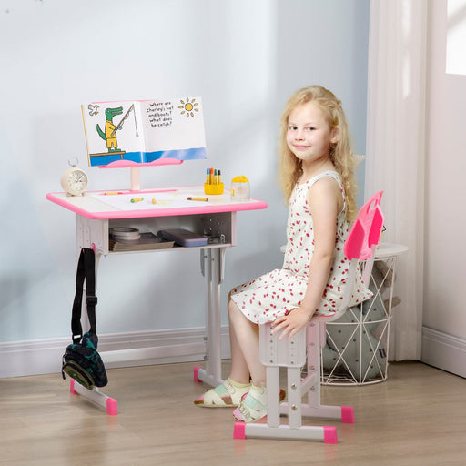 Pink Scholar's Adjustable Desk and Chair Set for Kids - Green4Life
