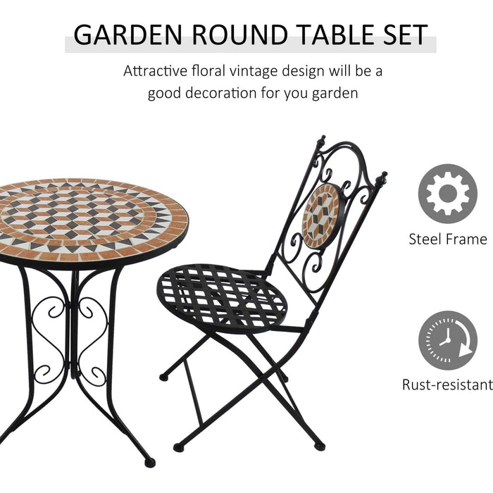 Timeless Mosaic - 3 Piece Bistro Set - Outsunny - Green4Life