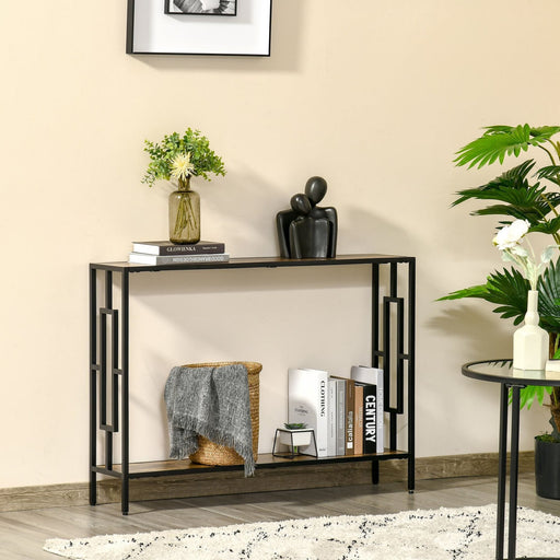 Industrial-Style Console Table with Storage Shelf - Brown - Green4Life