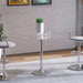 HOMCOM Round Bistro Table with Tempered Glass Top & Chrome Stand, 70 x 70 x H74.5cm - Green4Life