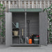 Outsunny Wooden Garden Storage Shed with Storage Table & Double Door, 139 x 75 x 160 cm - Grey - Green4Life