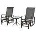 3 Piece Bristro Set with Glider Rocking Chair and Side Table - Brown - Outsunny - Green4Life
