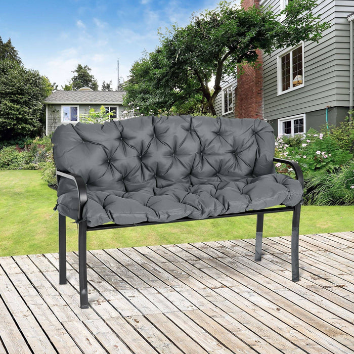 3 Seater Cushion with Ties 98L x 150W cm - Dark Grey - Outsunny - Green4Life