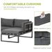 3-Seater L-shape Garden Corner Sofa Set with Padded Cushions and Glass Coffee Table - Grey - Outsunny - Green4Life