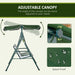 3 Seater Swing Chair with Adjustable Canopy - Green - Outsunny - Green4Life