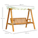 3 Seater Wooden Garden Swing Seat with Canopy Top - Cream White - Outsunny - Green4Life