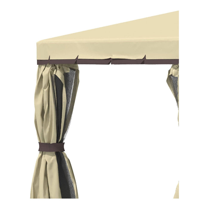 3 x 3(m) Gazebo Canopy Garden Pavilion with 2 Tier Water Repellent Roof - Beige - Outsunny - Green4Life