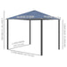 10 x 10 ft (3 x 3 m) Hardtop Gazebo with UV Resistant Polycarbonate Roof - Black/Dark Grey - Outsunny - Green4Life