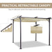 3 X 3(m) Pergola with Retractable Canopy - Beige - Outsunny - Green4Life