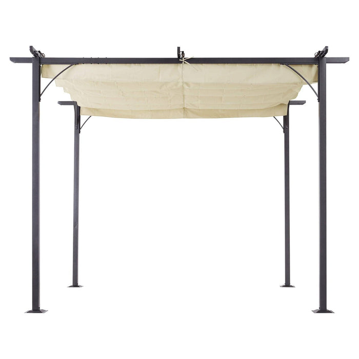 3 X 3(m) Pergola with Retractable Canopy - Beige - Outsunny - Green4Life