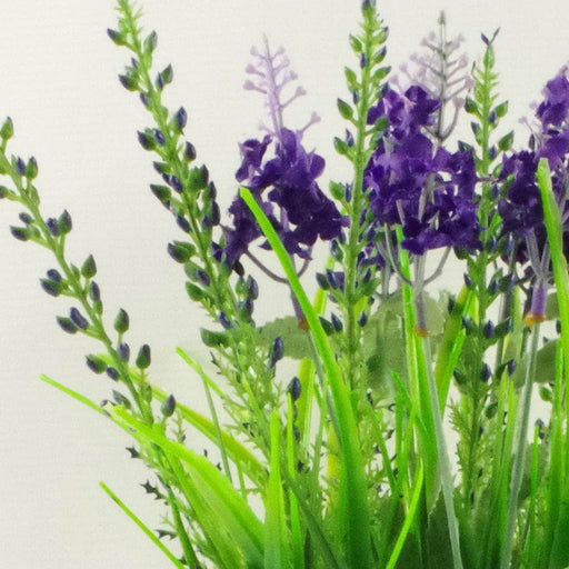 30cm Lavender Grass Artificial Plant with Stoneware Planter - Green4Life