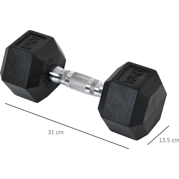 2x10kg Rubber Hex Dumbbells Set - Green4Life