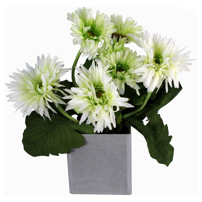 33cm Potted White Daisy Artificial Plant - Green4Life