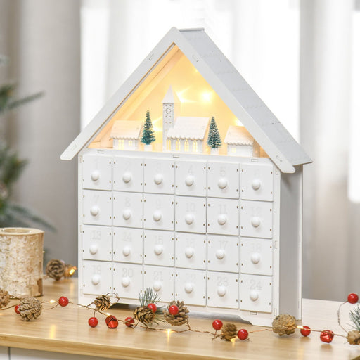 Wooden House Christmas Advent Calendar with Lights - Green4Life