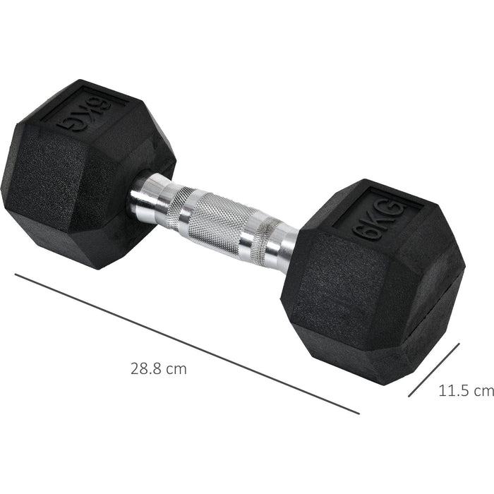 2x6kg Rubber Hex Dumbbells Set - Green4Life