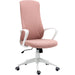 Vinsetto High-Back Office Chair with Armrests, Tilt Function, Adjustable Seat Height - Pink/White - Green4Life