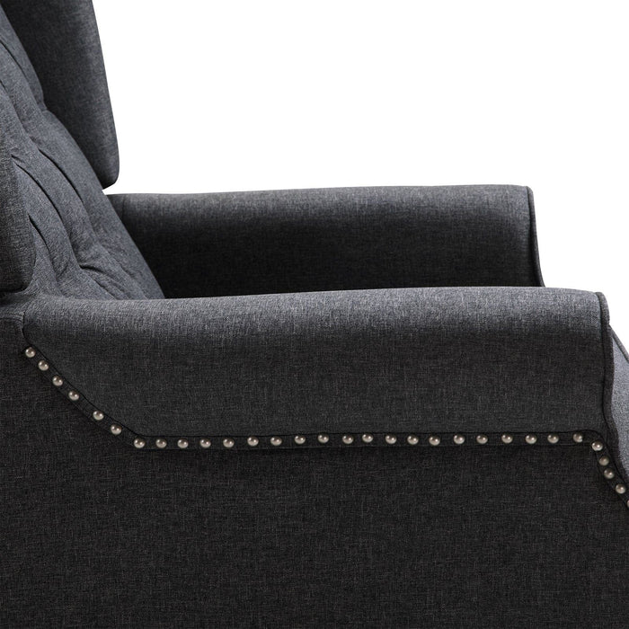 Reclining Wingback Armchair with Footrest - Dark Grey - Green4Life