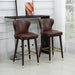Set of 2 Luxury European Style PU Leather Bar Chairs - Brown - Green4Life
