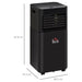 4-In-1 Portable Air Conditioner 7000BTU, Cooling, Dehumidifying,Ventilating, with Remote & LED Display - Black - Green4Life