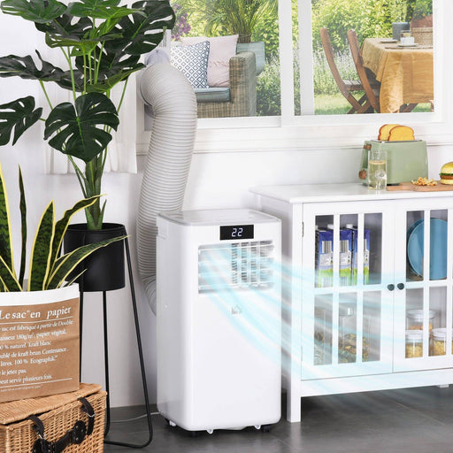4-In-1 Portable Air Conditioner 8000 BTU, Cooling Dehumidifying Ventilating with Remote & LED Display - White - Green4Life