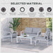 4-Piece Garden Sofa Set Aluminum Frame - White - Outsunny - Green4Life