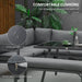4 Piece L-shaped Garden Furniture 8-Seater Aluminium Outdoor Dining Set - Grey - Outsunny - Green4Life