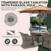 4-Seater Outdoor Patio Rattan Dining Set with Round Table - Mixed Grey - Outsunny - Green4Life