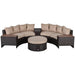 4-Seater PE Rattan Garden Sofa Set Half Round with Side Tables - Beige - Outsunny - Green4Life