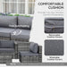 4-Seater Rattan Garden Corner Sofa Set with Cushions - Grey - Outsunny - Green4Life